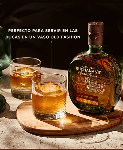 Perfecto para sevir en las rocas o old fashion Buchanans 18 años x 750ml
