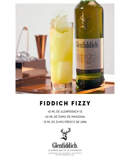 Foto de Glenfiddich 12 años x 750ml con coctel y datos para preparar