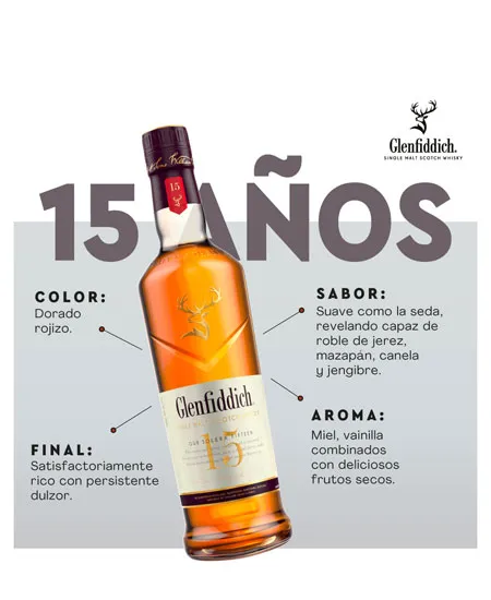 Glenfiddich 15 años x 750ml