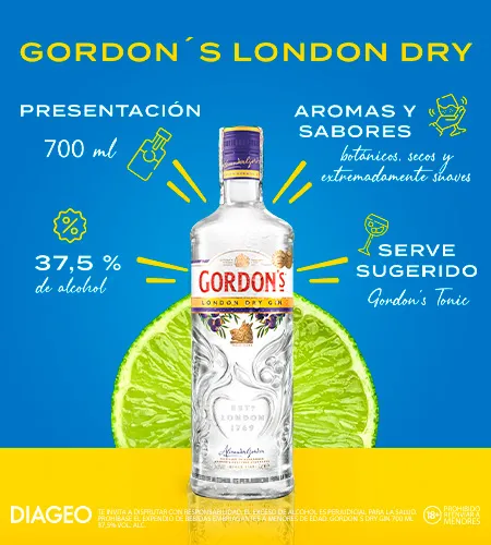 Datos de caracteristicas de Gordons Dry Gin x 700ml