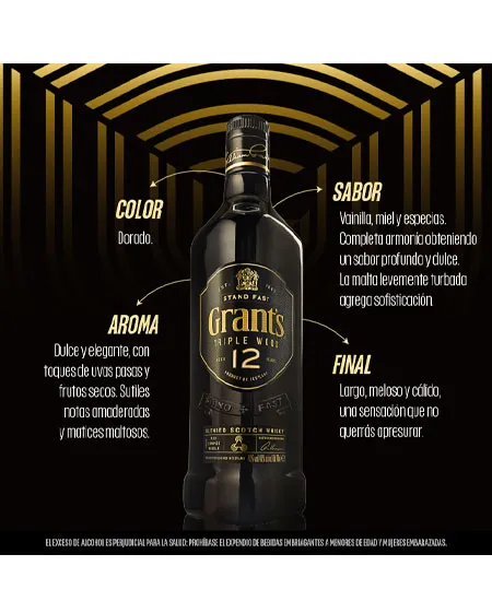 Whisky Grants 12 años x 750ml