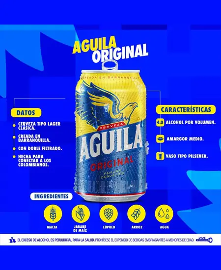 Caracteristicas de Cerveza Aguila x 330ml