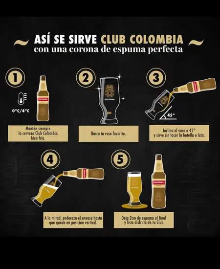 Asi se sirve la Cerveza Club Colombia Negra x 355ml