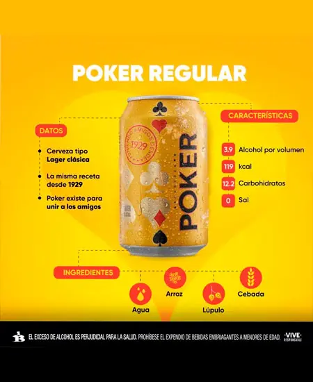 Caracteristicas de Cerveza Poker x 330ml