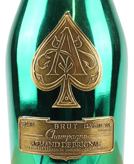 Toma de etiqueta detalle de Armand De Brignac Green Ace Of Spades Brut Champagne x 700ml