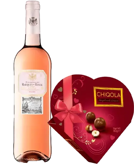 Marqués de Riscal Rose x 750ml + GRATIS Chiqola Estuche Corazón 50gr