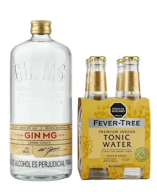 Gin MG x 700ml + gratis Fever Tree Indian Fourpack x 200ml