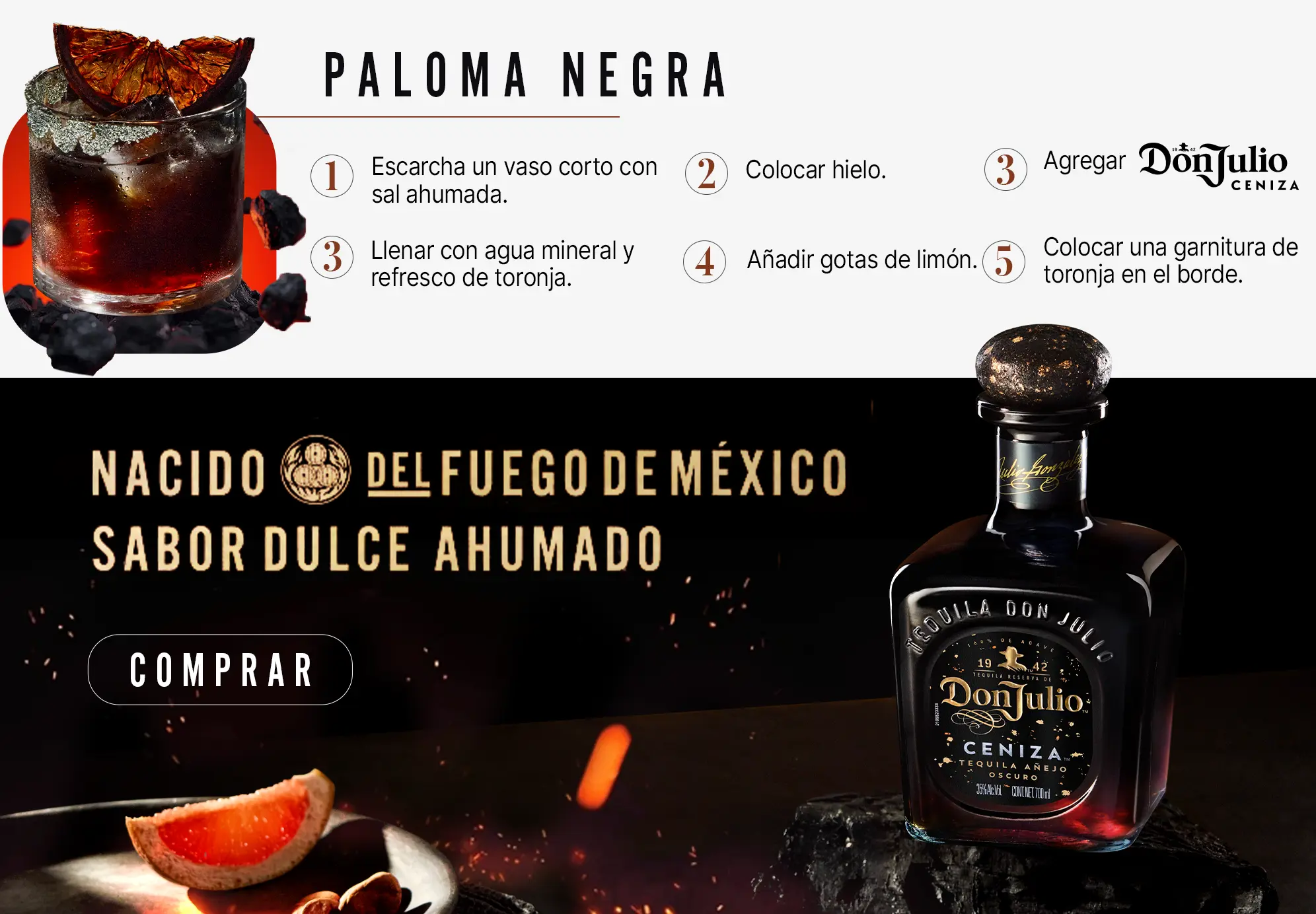 Paloma Negra Don Julio Ceniza