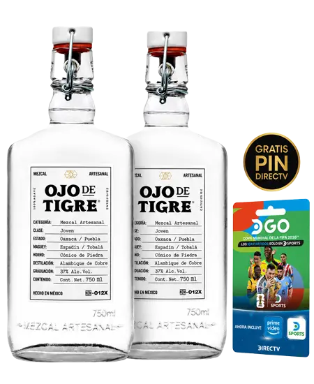 Mezcal Ojo de Tigre 2 Unidades +  Pin de DirecTV GRATIS