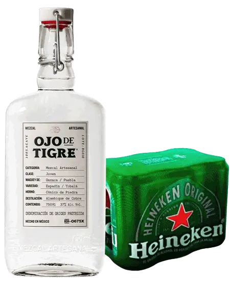 Combo Ojo de Tigre 750ml con 6Pack Heineken