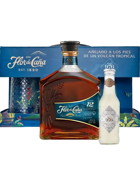 Ron Flor de Caña 12 años x 750ml + Giftpack