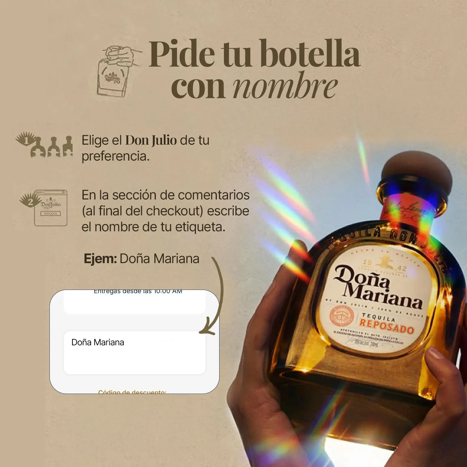 Marcación etiqueta Don Julio 70 Añejo Claro x 750ml