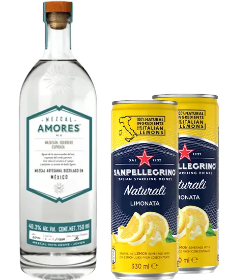 Combo Mezcal Amores Cupreata x 750ml + GRATIS 2 Sanpellegrino Limonata 330ml