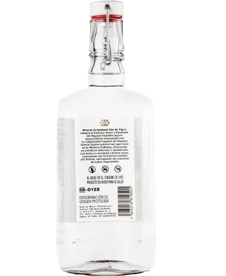 Respaldo de Mezcal Ojo de Tigre Joven x 750ml