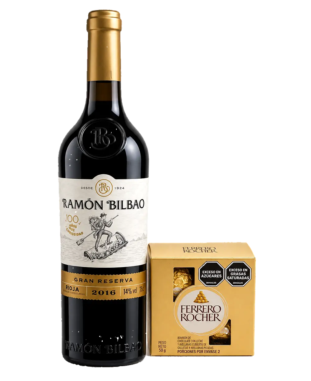 Tinto Ramón Bilbao Gran Reserva x 750ml + Gratis Chocolate Ferrero Rocher T4
