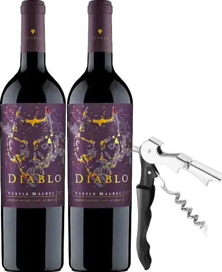 Vino Diablo Purple Malbec x 750ml + GRATIS Sacacorchos