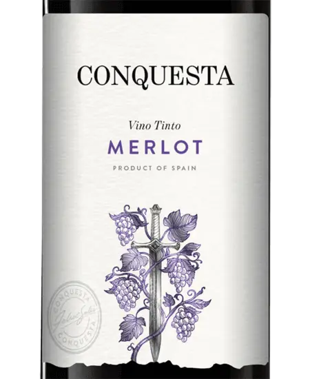 Etiqueta de Vino Tinto Merlot Conquesta x 750ml
