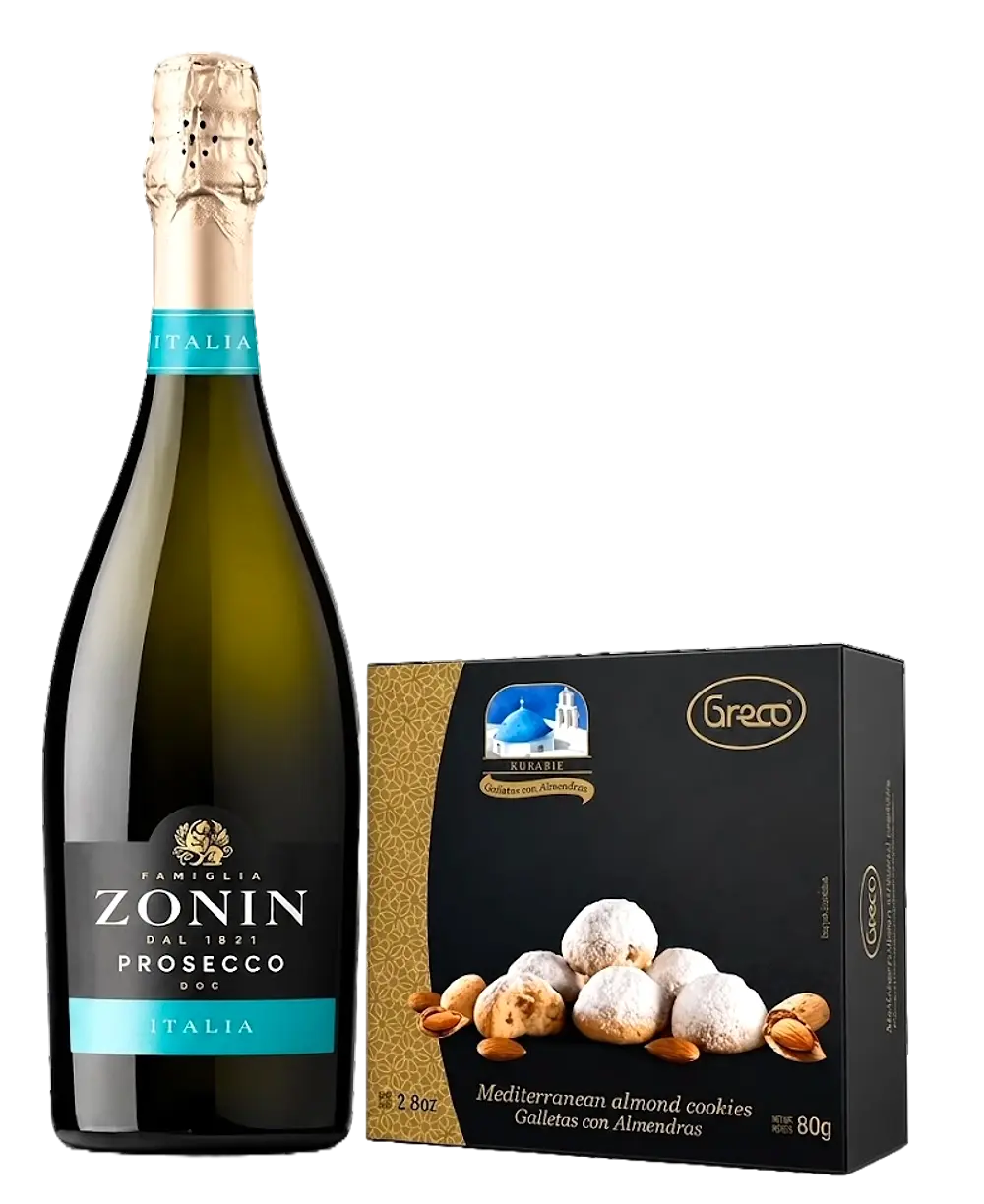 Prosecco Zonin Brut Cuvee x 750ml + Gratis Galletas Kurabie Greco 80gr