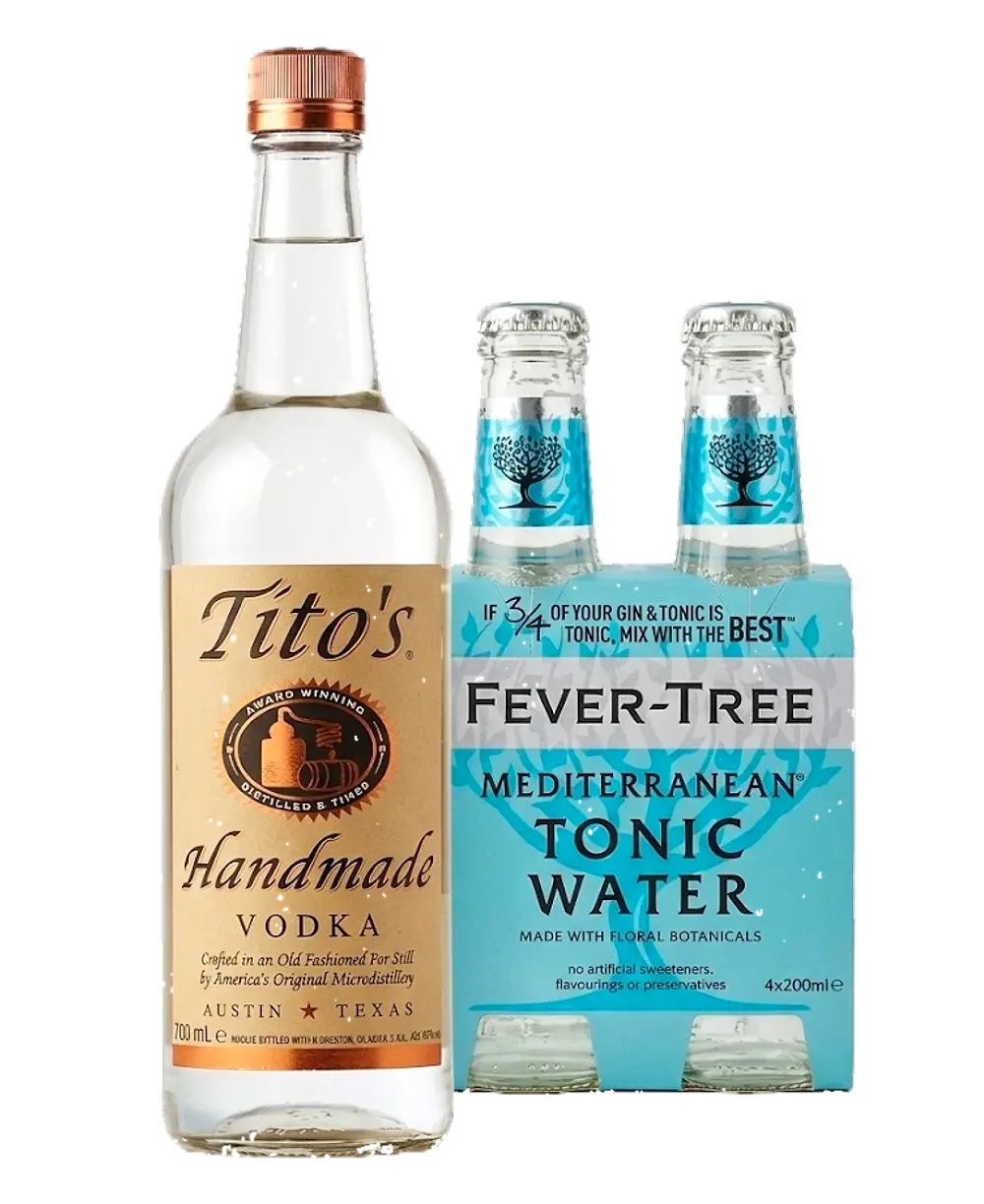 Tito's Handmade Vodka x 750ml + Gratis FourPack Mediterranea