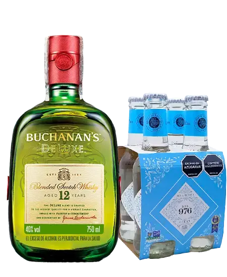 Buchanans Deluxe 12 años x 750ml GiftPack + GRATIS 4Pack de tónicas