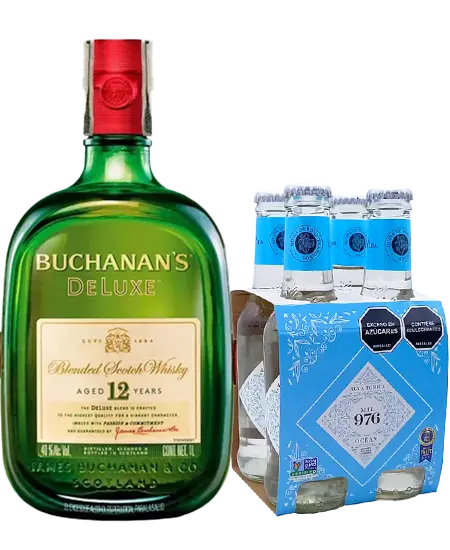 Combo Buchanans Deluxe 12 años x 1000ml + GRATIS 4Pack de tónicas