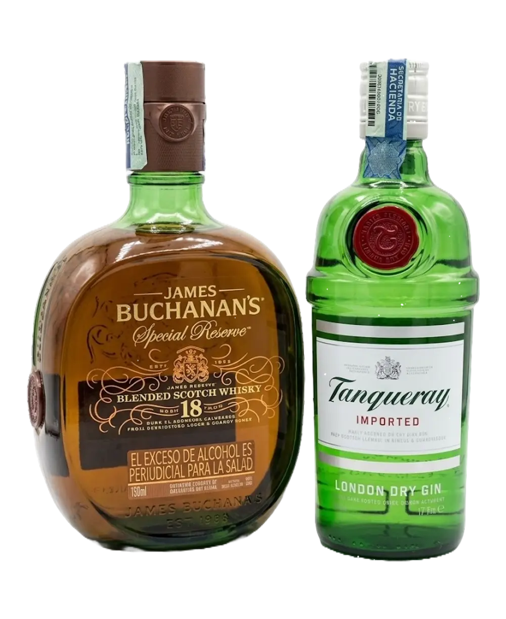Combo  Buchanans 18 años 750ml + Gratis Tanqueray London Dry 375ml