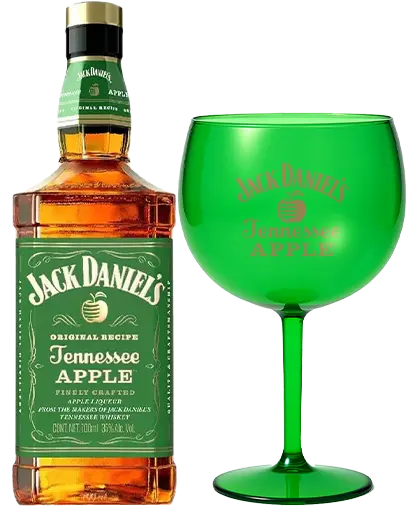 Jack Daniels Apple x 700ml con copa verde tipo balón