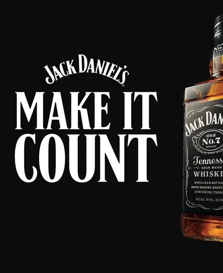 Frase Make it Count con botella de Jack Daniels x 700ml