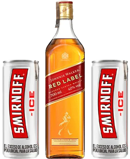 Johnnie Walker Red Label x 700ml + GRATIS 2 Smirnoff Ice