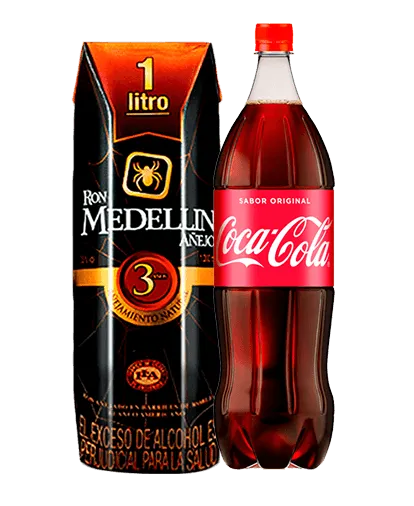 Combo Ron Medellin x 1050ml + Coca Cola 1.5 L