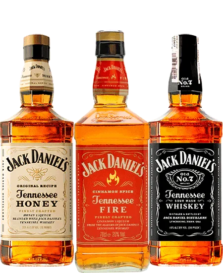 Jack Daniels Trilogia x 750ml Jack - Daniel's No 7 x 700ml - Jack Daniel's Honey x 700ml - Jack Daniel's Fire 750ml